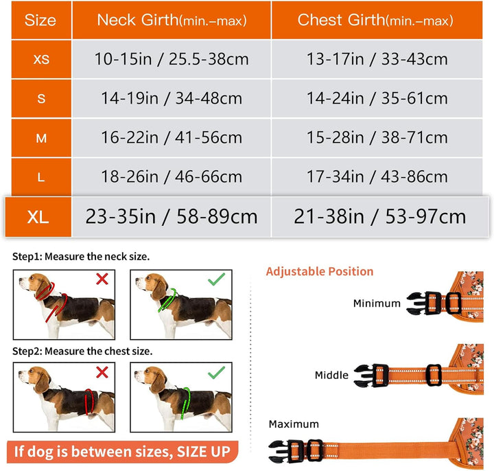 HEELE Hundegeschirr, Hundegeschirre mittelgrosse Hunde mit Griff reflektierendes Hundegeschirr gepol