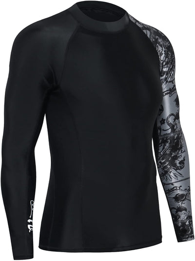 HUGE SPORTS Herren Spleiss Rashguard Langarm Rash Guard Shirt Langarmshirt alle Outdoor Aktivitäten