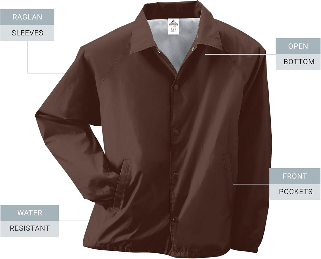 Augusta Sportswear Herren Augusta Nylon Coach's Jacket/Lined Jacke L Braun, L Braun