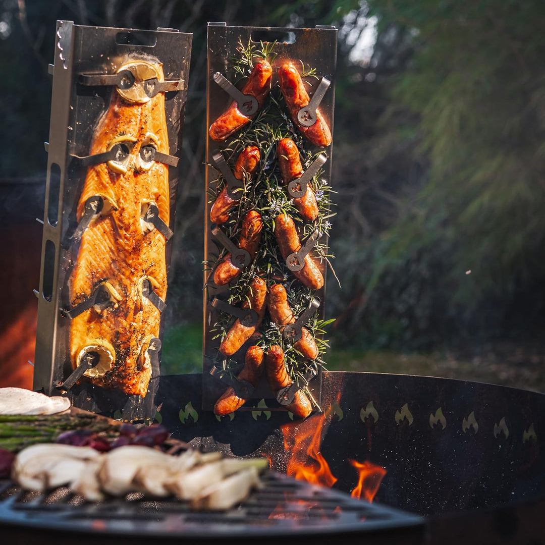 Der Grillrost.com Flammlachshalter - Das Flammlachsbrett für die Ewigkeit!, Grillrost.com Flammlachs