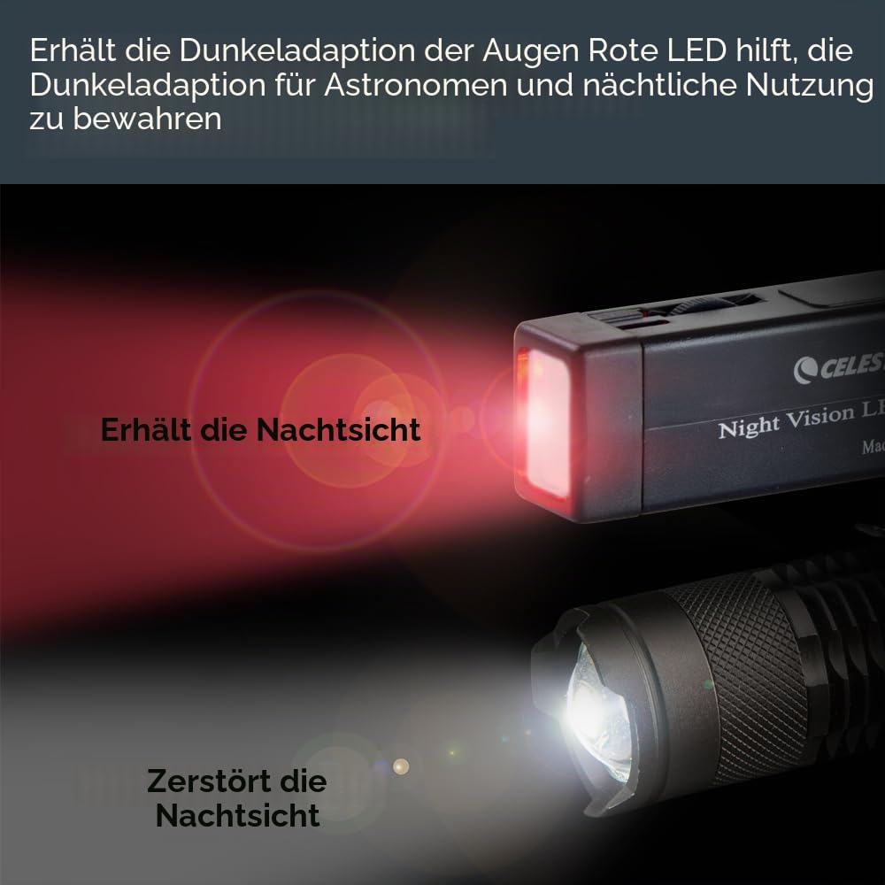 Celestron 93588 Astro Night Vision Taschenlampe, Schwarz Night Vision Red Flashlight, Night Vision R