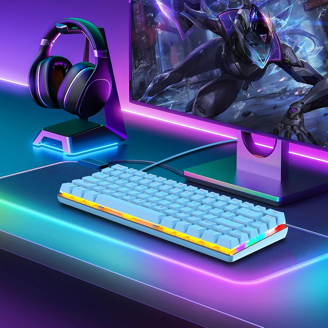 82 Tasten Kabelgebundene Gaming Mechanische Tastatur &amp; Adapter, 80% Rainbow LED Hintergrundbeleuchtu
