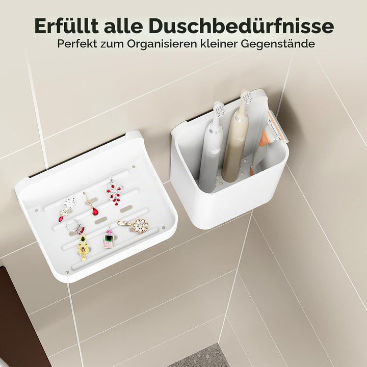 Orimade Duschablage ohne Bohren-Duschregal 4 Stück,Shampoo Halterung für Dusche Grosse Kapazität,Bad