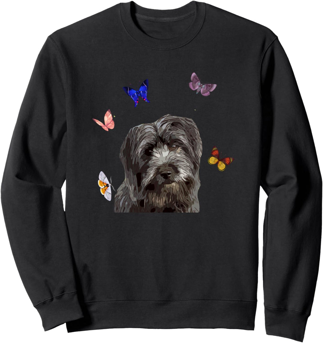 Pyrenäen-Schäferhund mit Schmetterlingen Sweatshirt