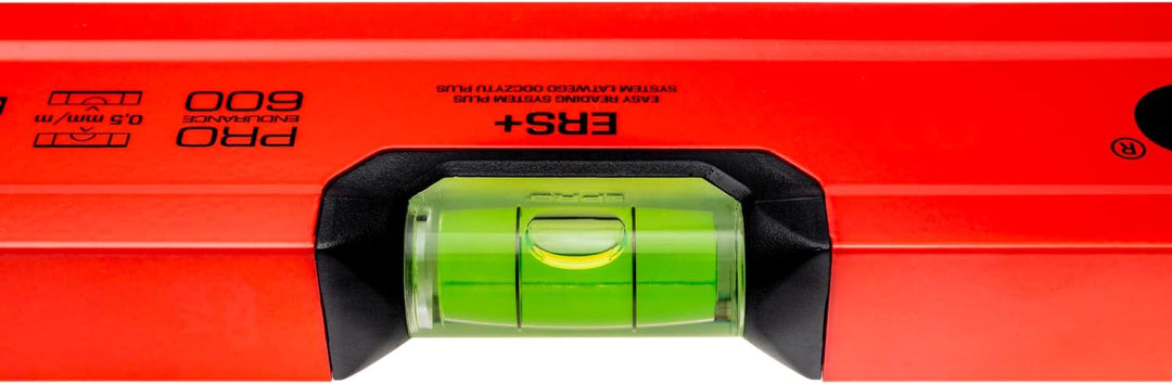 PRO600 Wasserwaage 120 cm mit Ergonomischen Profil - ERS+ (Easy Reading System) Präzise Wasserwaage