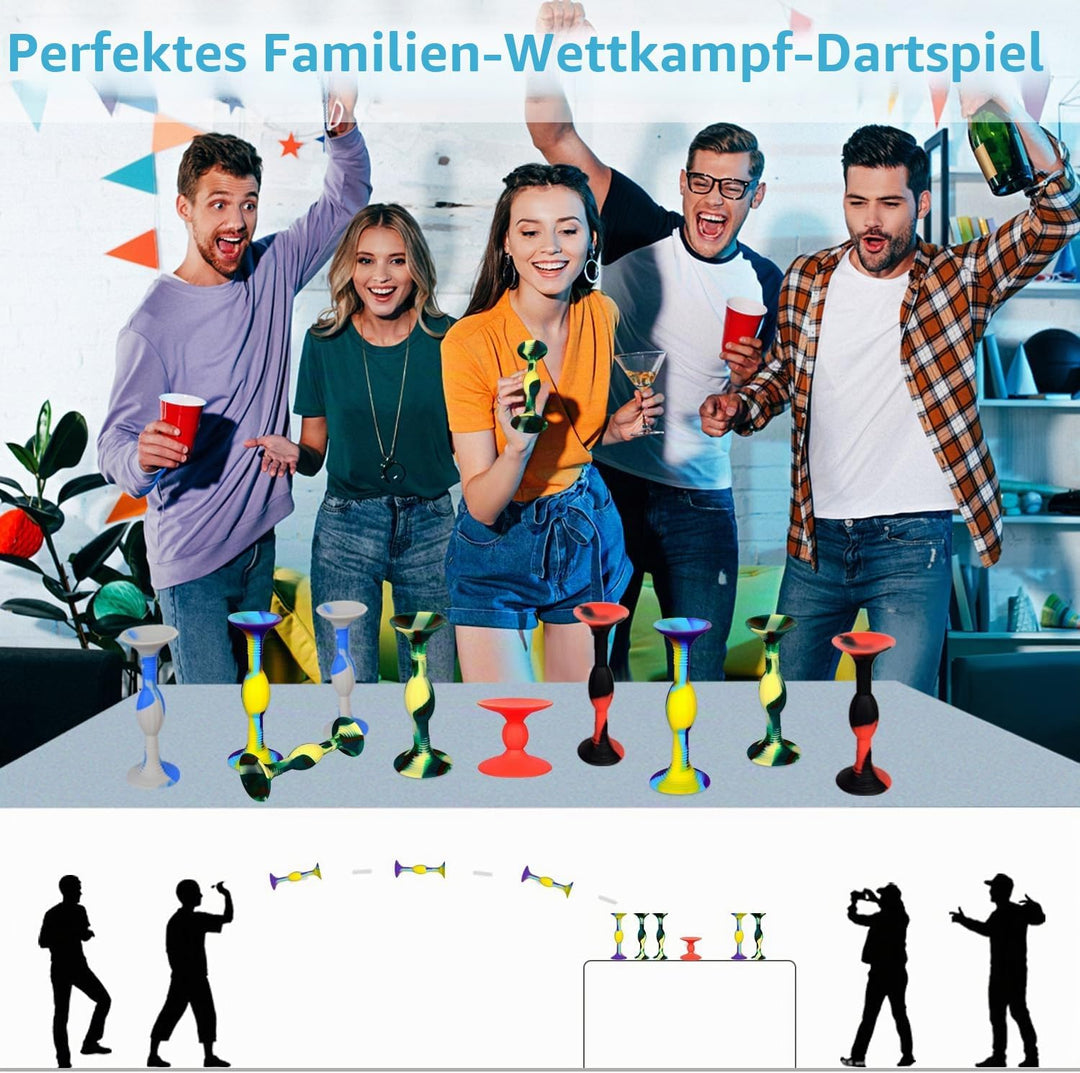 HugOutdoor 10,9 cm grosse Grösse 12 Stück 4 Farben Saugnapf Dart Silikon Sucker Soft Darts Kinder St