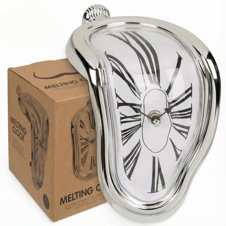 MIJOMA Melting Time Uhr – Dekorative Wanduhr im surrealistischen Design, 18 x 13 cm, Kunststoff, Sch