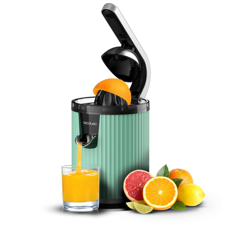 Cecotec Elektrische Zitruspresse mit Arm für Orangen und Zitrusfrüchte Xqueeze RetroJuice 600 Green.