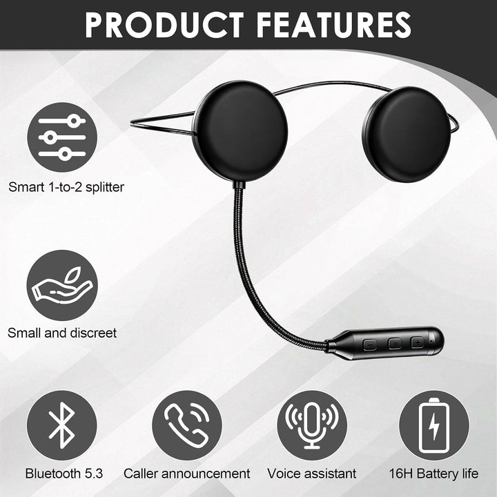 Bluetooth-Headset für Motorradhelm, Bluetooth-Kopfhörer mit 16 Std