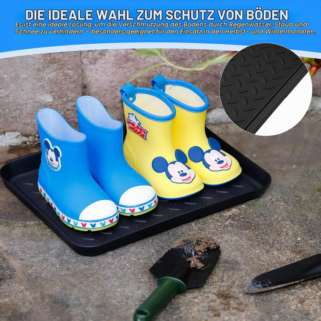 5 Stück Schuhablage Schuhabtropfschale, 35 x 27,5 x 3 cm Kunststoff Schuhwanne mit Erhöhtem Rand Sch