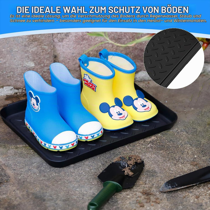 5 Stück Schuhablage Schuhabtropfschale, 35 x 27,5 x 3 cm Kunststoff Schuhwanne mit Erhöhtem Rand Sch