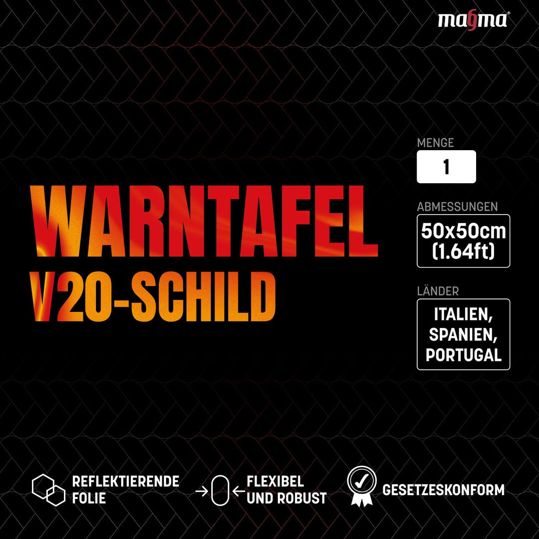 MAGMA 2in1 Warntafel Italien und Spanien Fahrradträger. Für Heckträger, Anhänger, Warnschild für Woh
