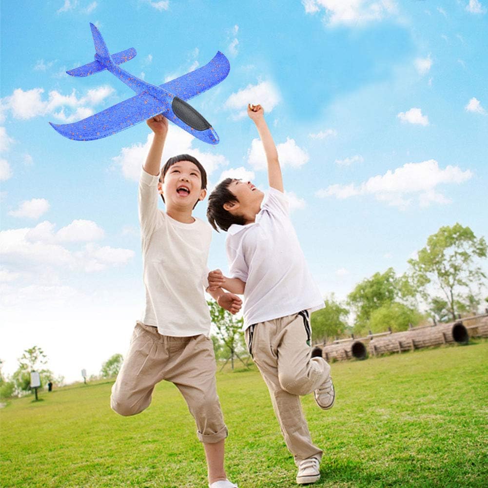 Srliya EPP Foam Handwurf Flugzeug Werfen Segelflugzeug Flugzeug Outdoor Spielzeug Blau, Langlebiger