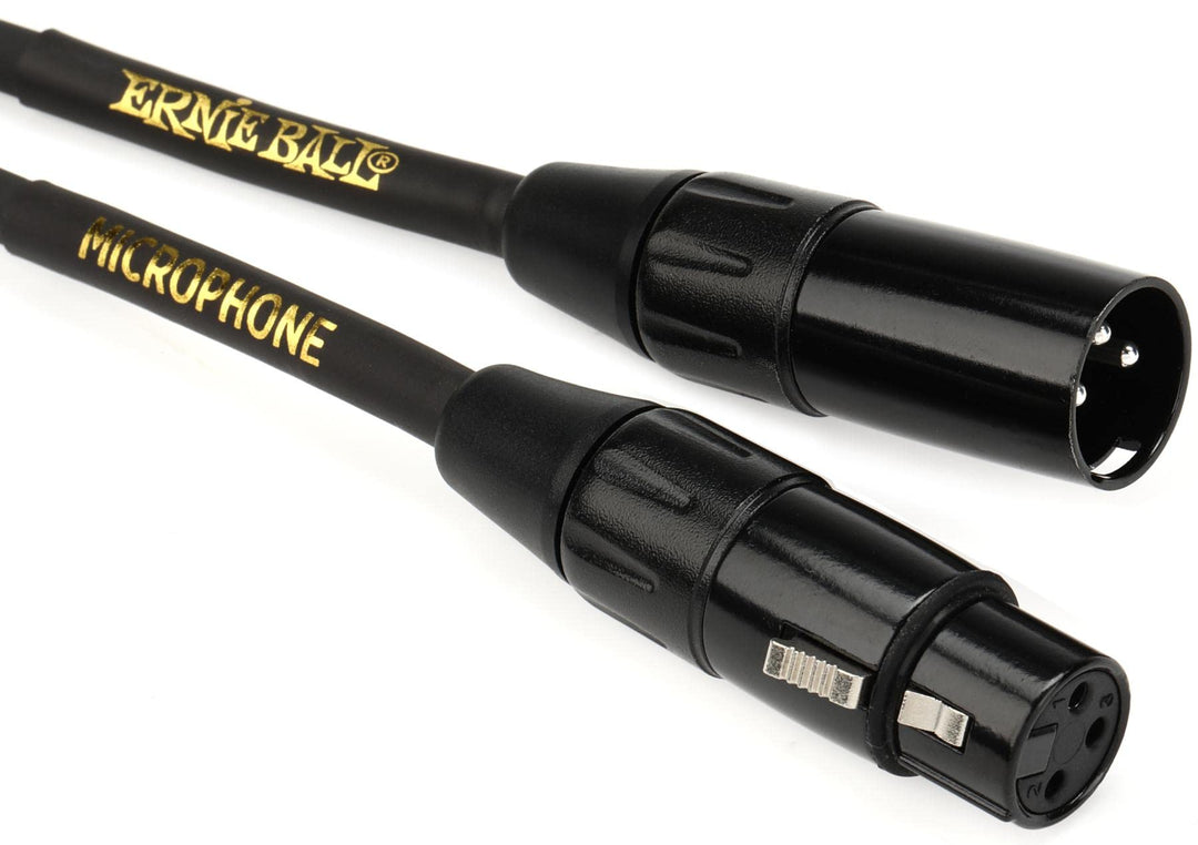 Ernie Ball klassisches XLR-Mikrofonkabel männlich/weiblich 6,10 m (20 ft) - Schwarz Black 6,1 m, Bla