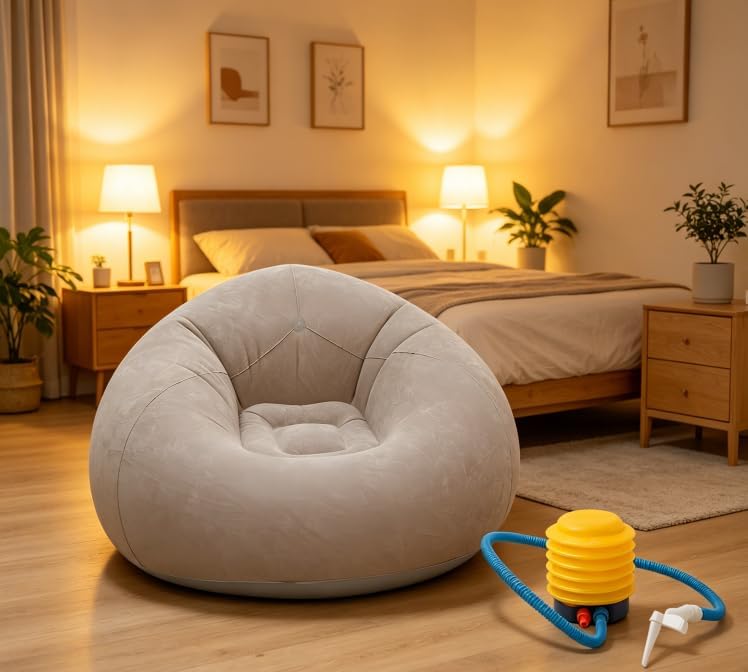 Luftsofa, Aufblasbare Couch, Aufblasbarer Sessel, 105x105x60cm Ultraweicher Inflatable Sessel, ohne