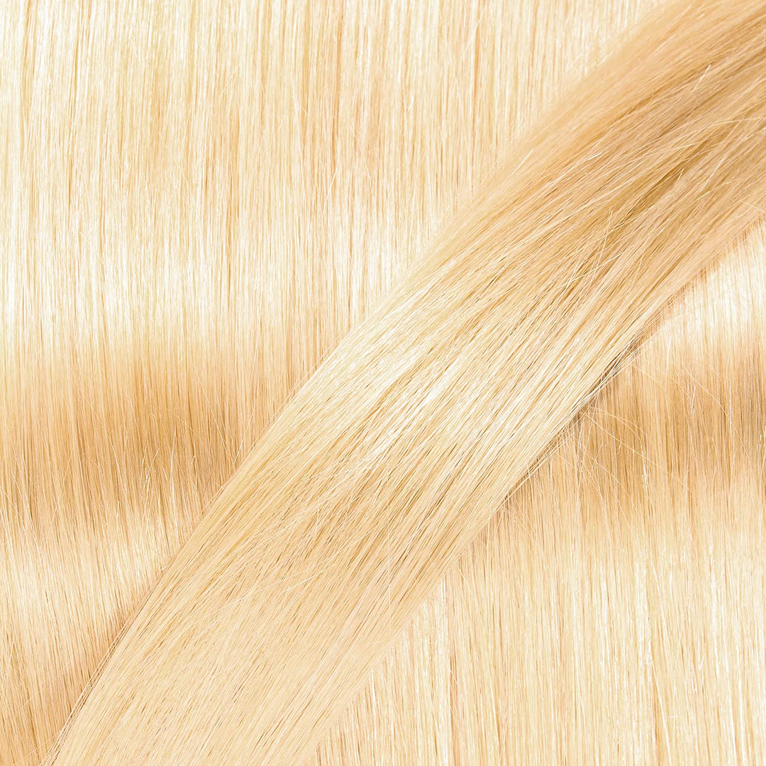 hair2heart Premium Extensions Echthaar Bondings Gewellt - 50 Strähnen 1g 60cm 9/0 lichtblond 