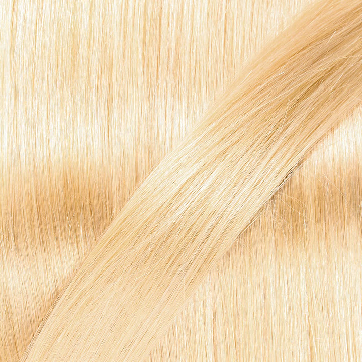 hair2heart Premium Extensions Echthaar Bondings Gewellt - 50 Strähnen 1g 60cm 9/0 lichtblond 