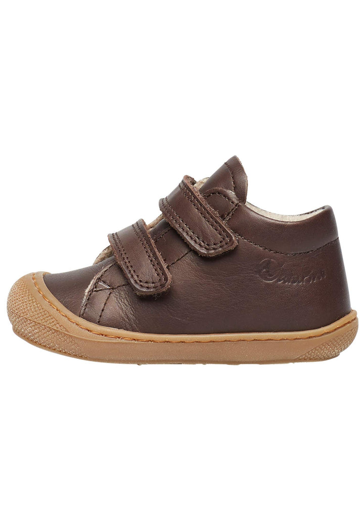 NATURINO Lauflernschuhe aus Nappaleder mit Wollfutter, Dunkelbraun