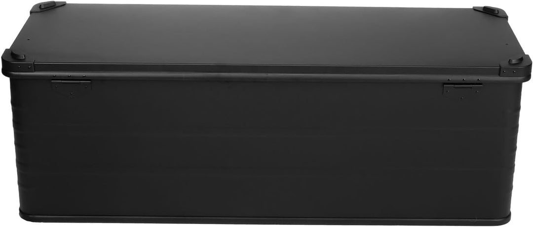 Alubox Alukiste abschliessbar E159B - Premium Aluminium Lagerbox 159 Liter - Deckel mit Aluminium Dr