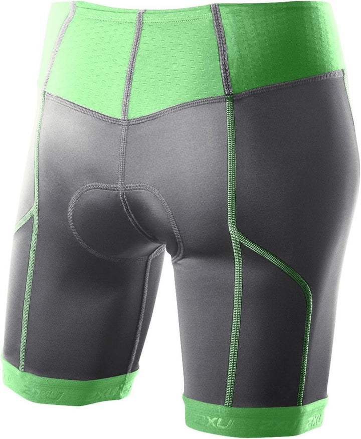 2XU Damen Triathlon Hose Perform Tri Shorts XS Charcoal/Astro Green, XS Charcoal/Astro Green