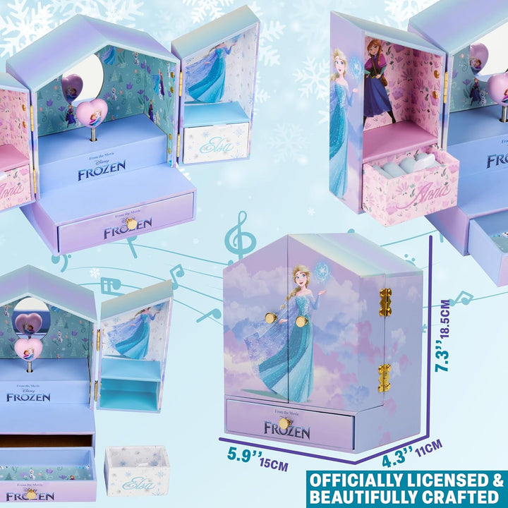 Get Trend Disney Frozen Schmuckkästchen Mädchen Anna und Elsa Musikbox für Schmuck Geschenke für Kin