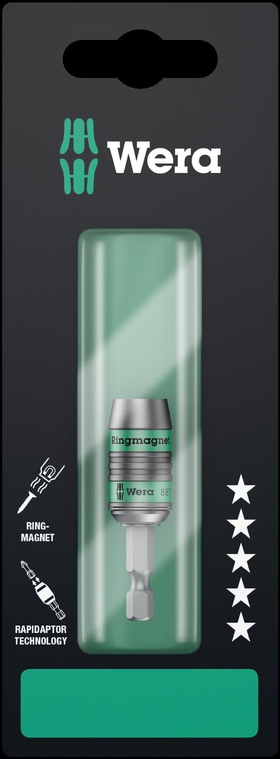 Wera 887/4 RR SB Rapidaptor Universalhalter mit Ringmagnet, 1/4 Zoll x 57 mm, 05073511001, /