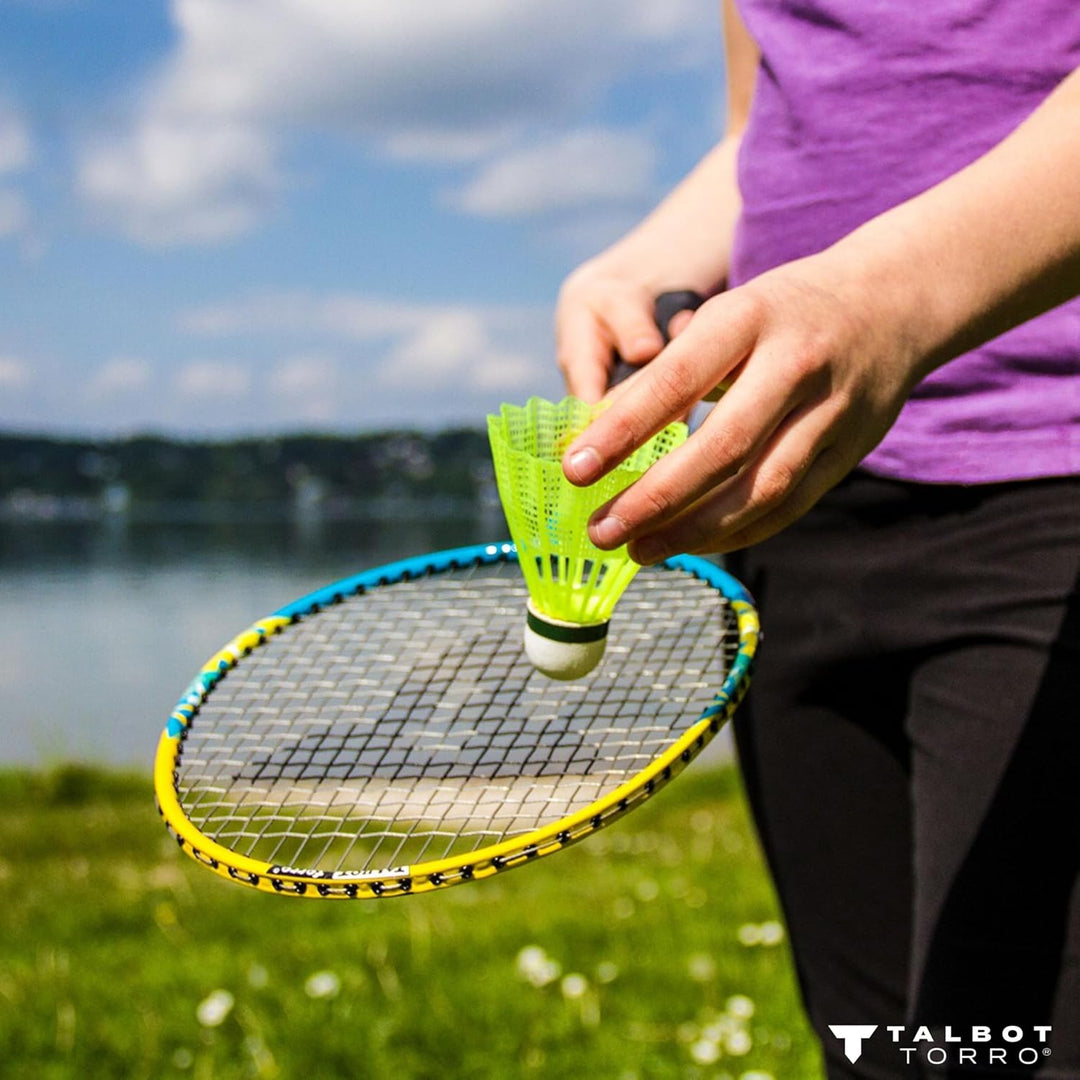Talbot-Torro® Unisex Jugend Badminton Set 2-Attacker Junior, Hellblau-Weiss, OneSize Einheitsgrösse