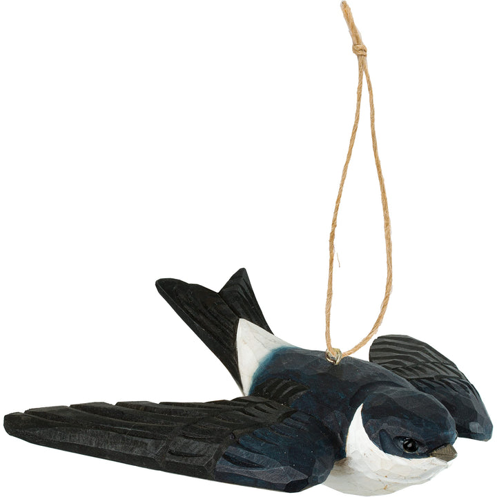 WILDLIFEGARDEN Wildlife Garden WG421 DecoBird Mehlschwalbe - Handgeschnitzter Dekorative Vogel aus H
