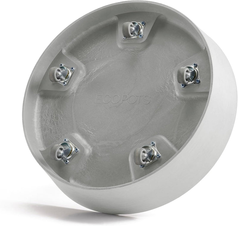 Ecopots Untersetzer rollbar für Blumentopf Amsterdam Weiss Grau Durchmesser innen 31 cm/aussen 34 cm