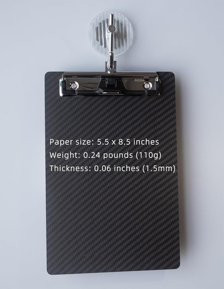 Echtes 3K-Kohlefaser-Klemmbrett, Ultraleicht,Robust und tragbar,1.5 mm Dicke, schwarz, geeignet für