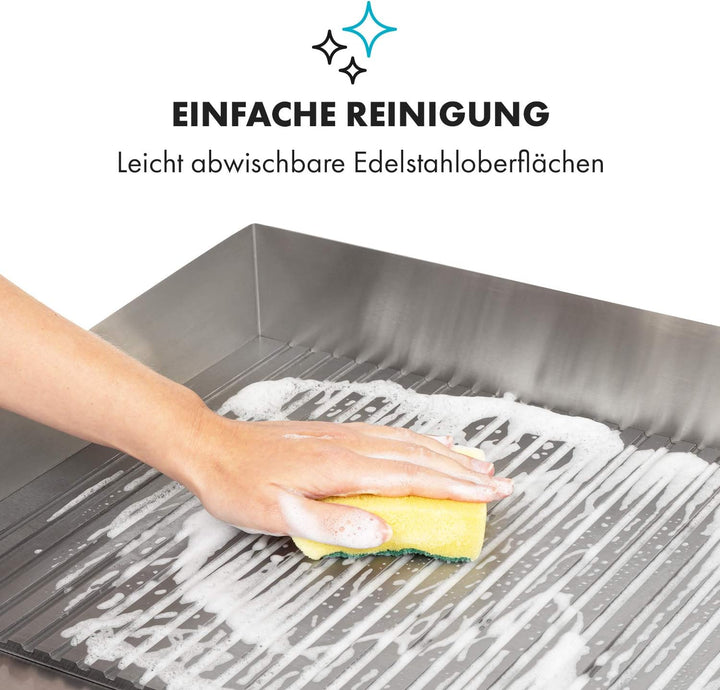 Klarstein Elektrogrill, Grillplatte, Elektrische Grillplatte, Tischgrill, Elektrogrill aus Edelstahl