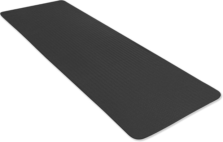 HyperMotion Yogamatte Fitnessmatte NBR 183x61x0,8 cm Schwarz, Rutschfest 8 mm, mit Tragegurt und Str