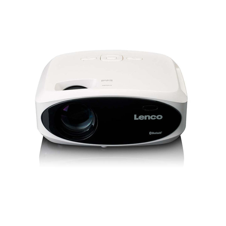 Lenco LPJ-900WH Full HD LCD-Projektor, 1920x1080, 250 ANSI Lumen, Bluetooth 5.0, Weiss, 510 cm Proje