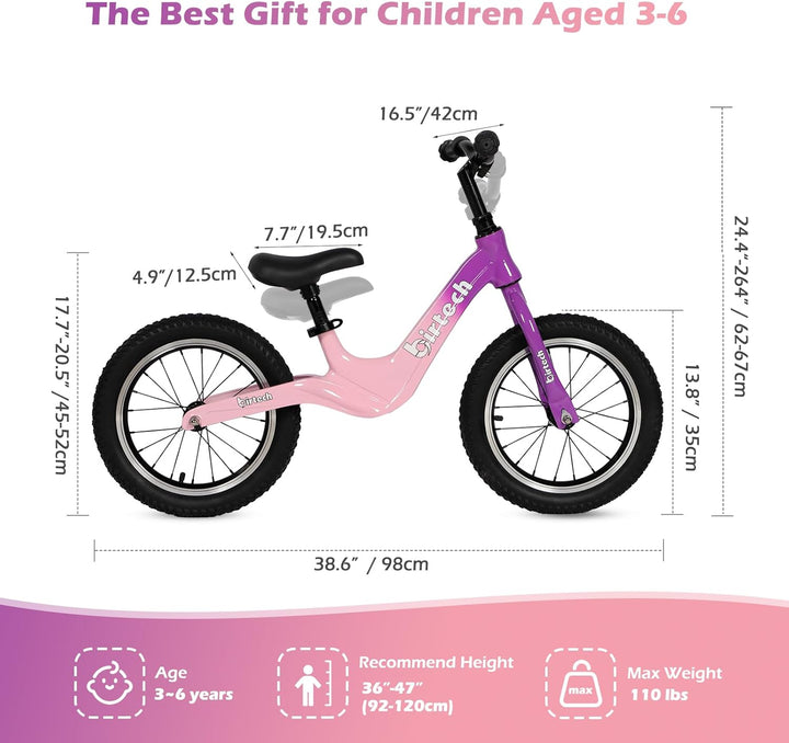 Hello-5ive 14" Kinder-Laufrad für Jungen und Mädchen von 3, 4, 5, 6 Jahren, Luftreifen mit Magnesium