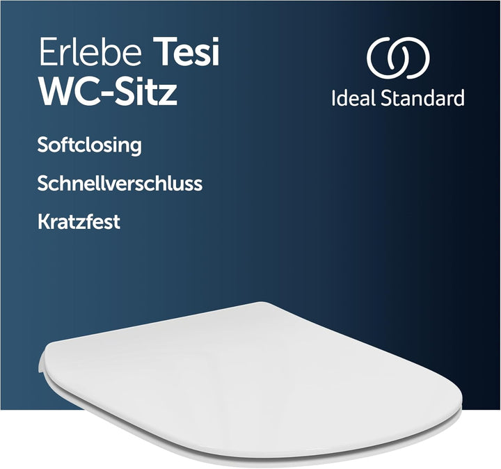 Ideal Standard T352701 Copriwater originale Slim dedicato serie Tesi New, chiusura rallentata, bianc