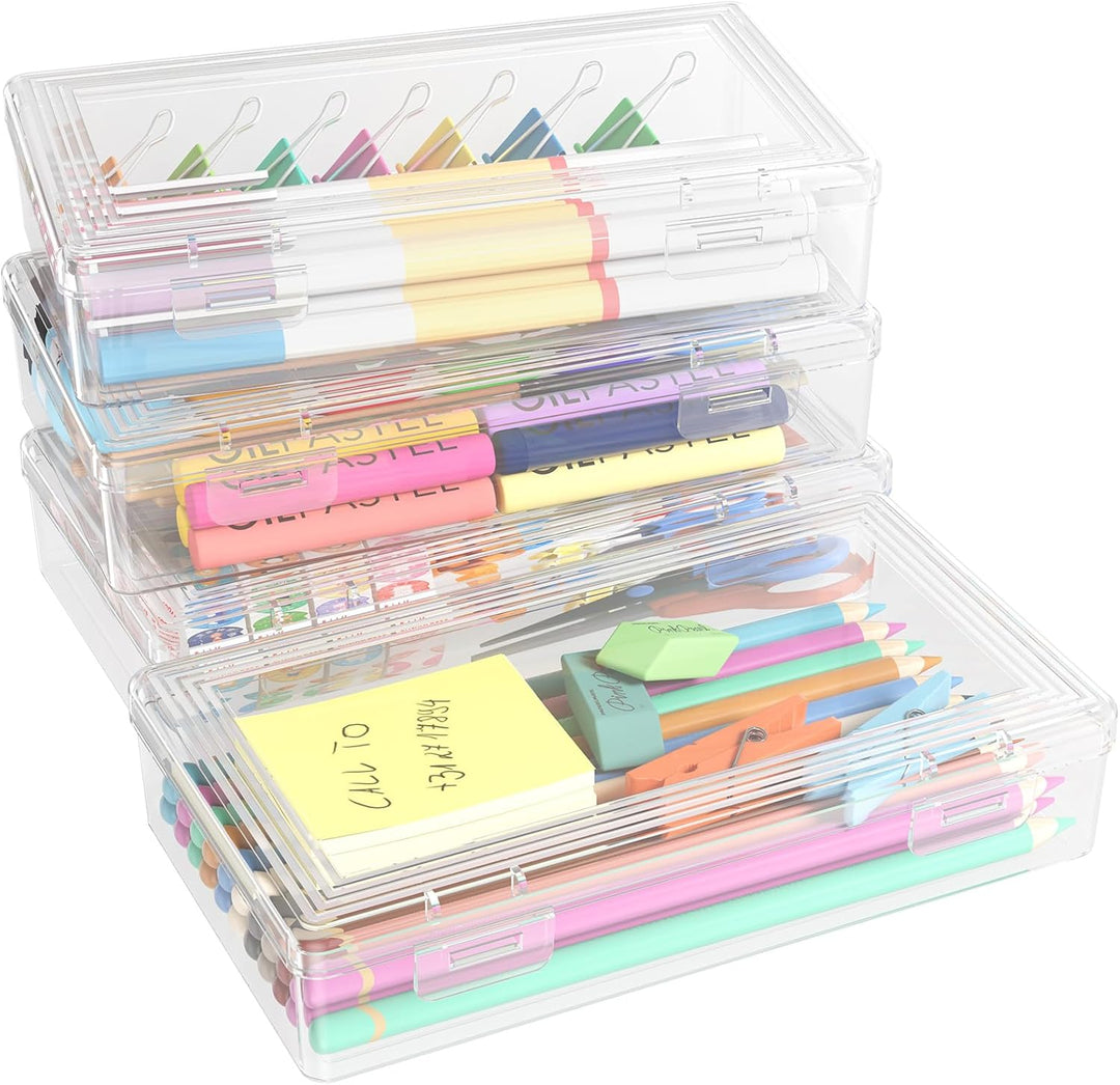 Lifewit Stiftebox mit Snap-Dicht Deckel, Hochwertiges Kunststoff Bürobedarf Organizer, Aufbewahrungs