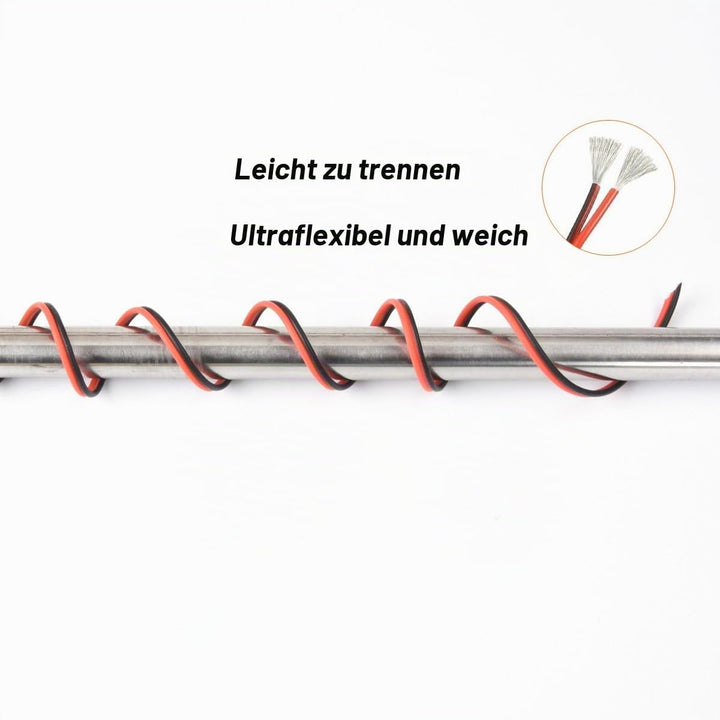 16 AWG Silikon-Elektrodraht, 2 Leiter, parallele Drahtlinie, 18,3 m, schwarz, 9 m, rot, 9 m, 16 Gaug