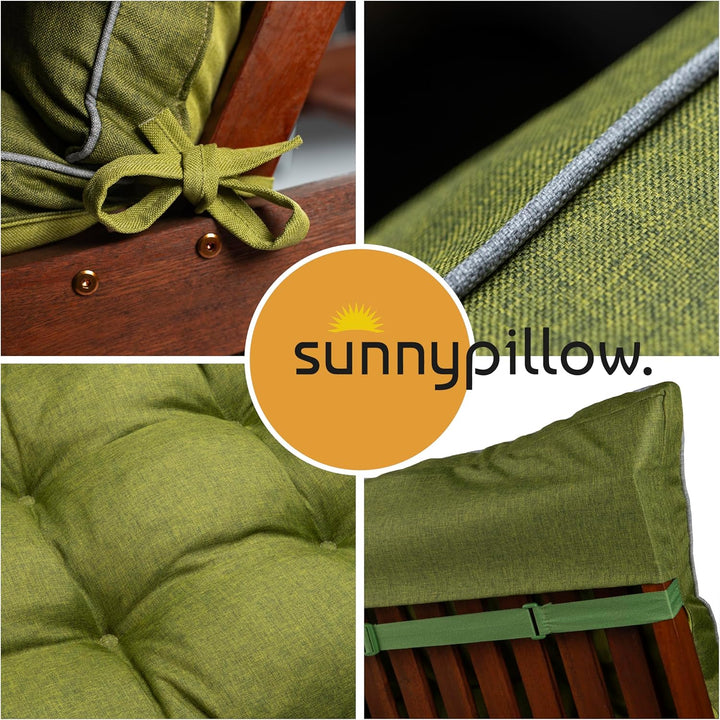 sunnypillow Liegenauflage 200 x 60 - Auflage für Gartenliege extra dick 13cm - Outdoor, wasserdicht,