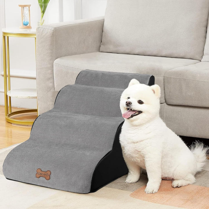CALIYO Hundetreppe 4 Stufen, Hundetreppe für Kleine Hunde, Katzentreppe 50 cm hoch, Haustiertreppe m
