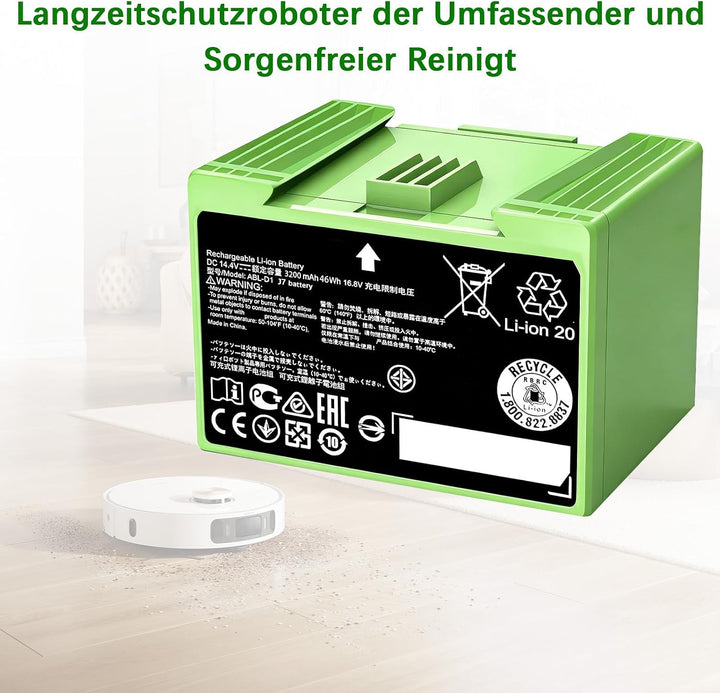 Akku 3200mAh J7 Ersatzakku ABL-D1 ABL-D2 für iRobot Roomba i/e/j Serie i7 i7+ i4 i3 i3+ i8 e5 e6 e51