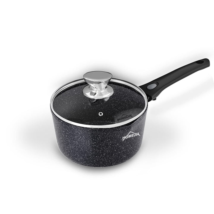 Milchtopf Induktion Homelux Topf mit Ausgiesser,Kochtopf Klein,Stielkasserolle 16cm 1.5L Kasserolle