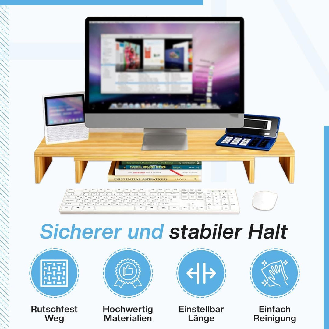 Fleau Home Monitorerhöhung – Laptopständer – Laptoperhöhung – Schreibtisch-Organizer – Bildschirmerh