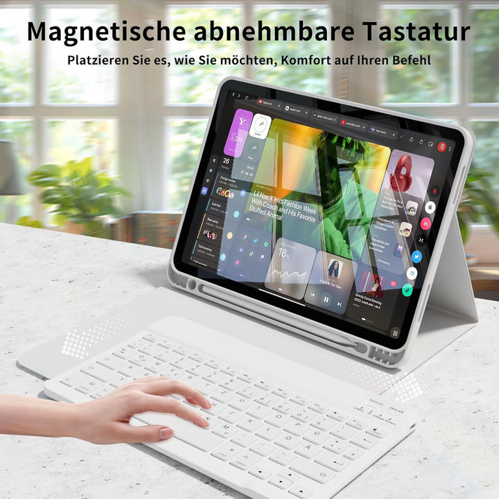 Hülle mit Tastatur für iPad Air 11 Zoll M4/M3/M2 (2026/2025/2024), iPad Air 5 4 2022/2020 10,9 Zoll,