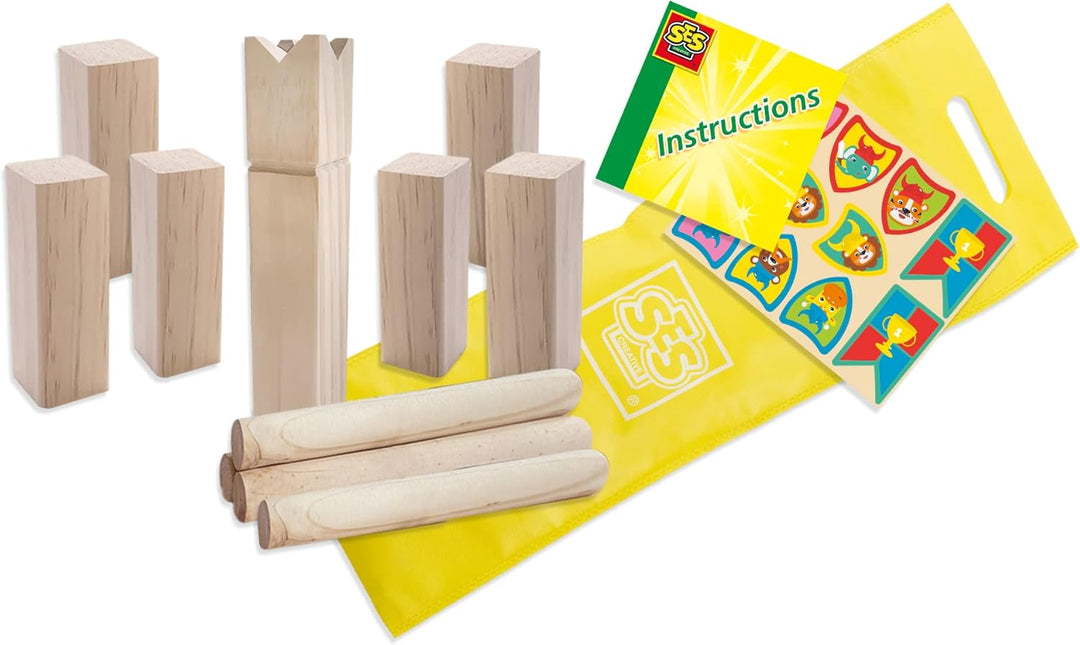 SES Creative Kubb Junior, Diverse Farben, Large, Kubb Junior