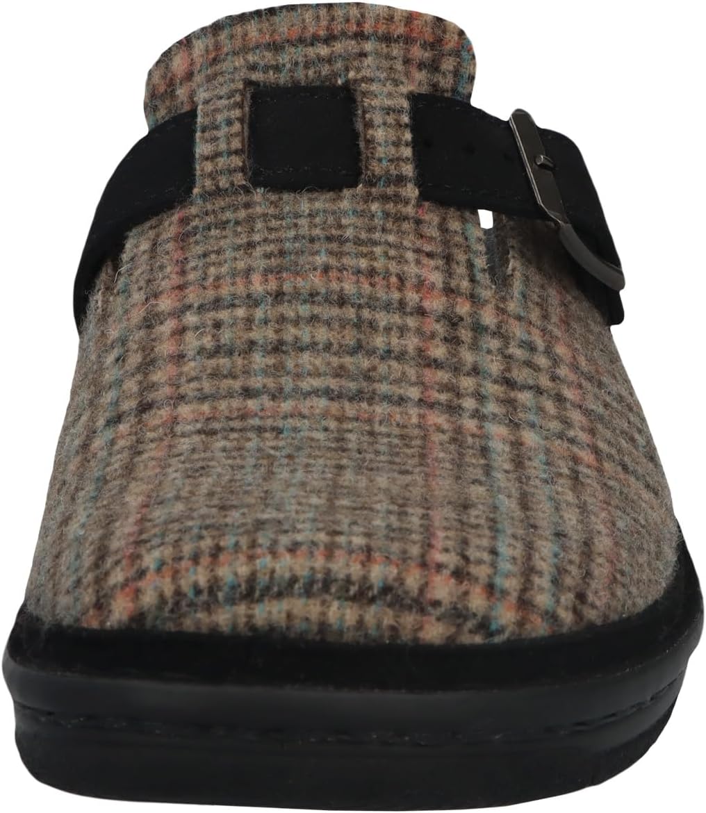 Berkemann Herren Mirko Pantoffeln 41.5 EU Dunkelbraun Blau Karo, 41.5 EU Dunkelbraun Blau Karo