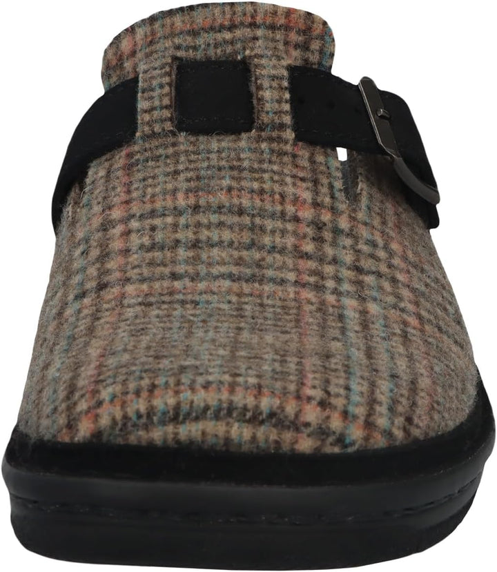 Berkemann Herren Mirko Pantoffeln 41.5 EU Dunkelbraun Blau Karo, 41.5 EU Dunkelbraun Blau Karo