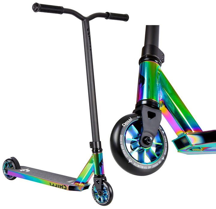 Chilli Rocky Scooter Grind - 360 - neochrome| Erstklassiger Stunt-Scooter | Robuster Roller, drehbar