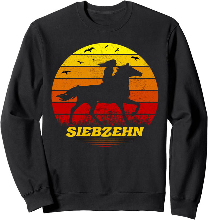 17 Siebzehnter Geburtstag Mädchen Pferd Reiterin Pferde Sweatshirt