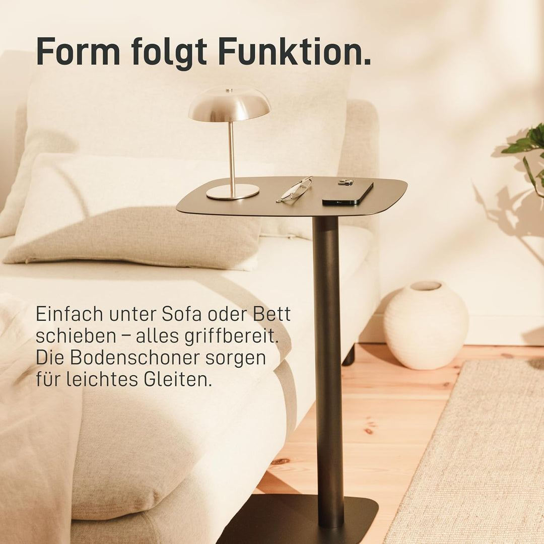 Natural Goods Berlin 1x Beistelltisch Lucia - Laptop Beistelltisch Metall Schwarz - Laptoptisch Für