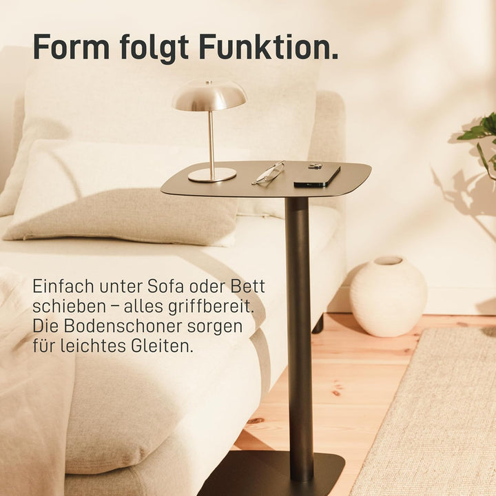 Natural Goods Berlin 1x Beistelltisch Lucia - Laptop Beistelltisch Metall Schwarz - Laptoptisch Für